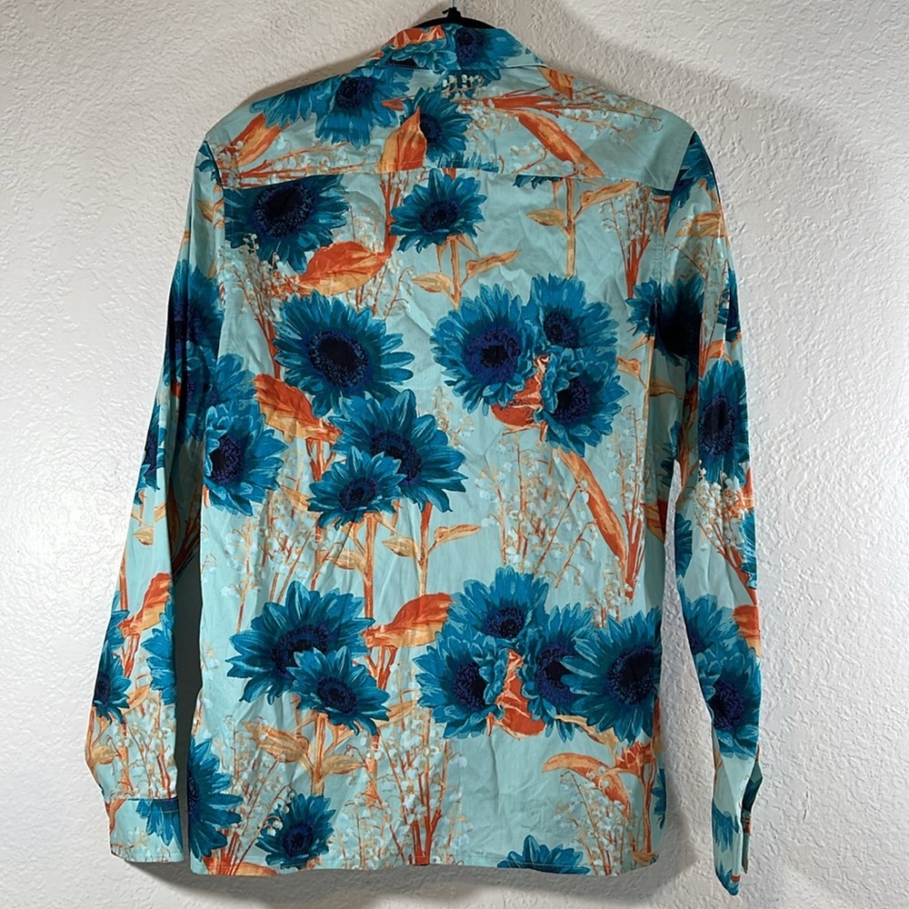 INC INTERNATIONAL CONCEPTS Island Breeze Sunflower Print Blue Coast Combo Shirt - Picture 5 of 11